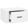 Mesita de noche de pared blanco brillante 50x36x25 cm