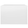 Mesita de noche de pared blanco brillante 50x36x25 cm