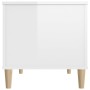Mesa de centro madera contrachapada blanco brillo 90x44,5x45 cm