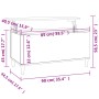 Mesa de centro madera contrachapada blanco brillo 90x44,5x45 cm