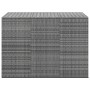 Baúl para cojines de jardín ratán PE gris 145x100x103 cm