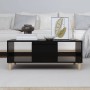 Mesa de centro madera contrachapada negro 90x50x36,5 cm