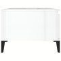 Mesa de centro madera contrachapada blanco brillo 90x50x36,5 cm