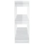 Estantería/divisor de espacios blanco brillante 100x30x87 cm