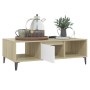 Mesa de centro madera contrachapada blanco roble 103,5x60x35cm