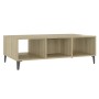 Mesa de centro madera contrachapada blanco roble 103,5x60x35cm