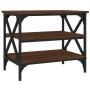 Mesa auxiliar madera contrachapada marrón roble 55x38x45 cm