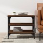 Mesa auxiliar madera contrachapada marrón roble 55x38x45 cm