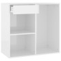 Armario de maquillaje madera blanco brillante 80x40x75 cm