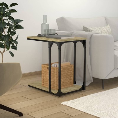 Mesa auxiliar madera contrachapada roble Sonoma 50x35x52 cm