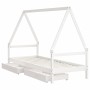 Estructura cama niños con cajones madera pino blanco 90x200 cm
