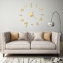 Reloj 3D de pared con diseño moderno 100 cm XXL dorado