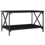 Mesa de centro madera contrachapada y hierro negro 80x50x45 cm