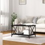 Mesa de centro madera contrachapada y hierro negro 80x50x45 cm