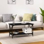 Mesa de centro madera contrachapada y hierro negro 80x45x45 cm