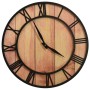 Reloj de pared MDF y hierro marrón y negro 39 cm