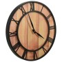 Reloj de pared MDF y hierro marrón y negro 39 cm
