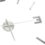 Reloj 3D de pared con diseño moderno plateado 100 cm XXL