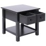 Mesa auxiliar madera de Paulownia negro 40x40x40 cm