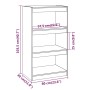 Estantería/divisor de espacios madera pino gris 60x30x103,5cm
