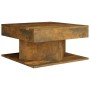 Mesa de centro madera contrachapada roble ahumado 57x57x30 cm