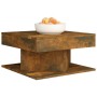Mesa de centro madera contrachapada roble ahumado 57x57x30 cm