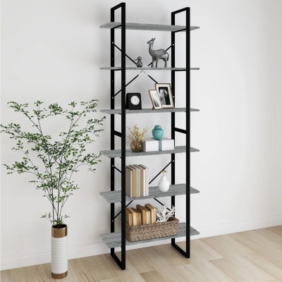 Estantería alta madera contrachapada gris Sonoma 80x30x210 cm