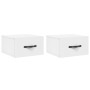 Mesitas de noche de pared 2 uds blanco 35x35x20 cm