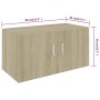 Armario de pared madera ingeniería roble Sonoma 80x39x40 cm
