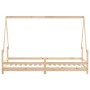 Estructura de cama para niños madera maciza de pino 90x200 cm