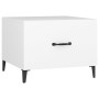Mesa de centro con patas de metal blanco 50x50x40 cm