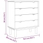 Cajonera OTTA madera maciza pino marrón y gris 76,5x39,5x90 cm