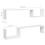 Estantes de pared 2 uds contrachapado blanco brillo 100x15x20cm