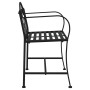 Banco de jardín de dos plazas 104 cm acero negro