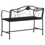 Banco de jardín de dos plazas 104 cm acero negro