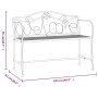 Banco de jardín de dos plazas 104 cm acero negro