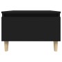 Mesa auxiliar de madera contrachapada negro 50x46x35 cm