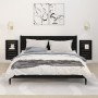 Estantes mesitas de pared 2 uds madera maciza de pino negro