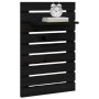 Estantes mesitas de pared 2 uds madera maciza de pino negro