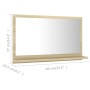 Espejo de baño madera contrachapada color roble 60x10,5x37 cm