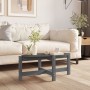 Mesa de centro de madera maciza de pino gris 87x48x35 cm