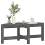 Mesa de centro de madera maciza de pino gris 87x48x35 cm