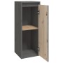 Armarios de pared 2 uds madera maciza de pino gris 30x30x80 cm