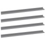 Estantes de pared 4 unidades gris 100x9x3 cm