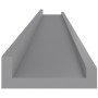 Estantes de pared 4 unidades gris 100x9x3 cm
