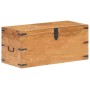 Baúl de madera maciza de acacia 90x40x40 cm