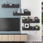 Estante de pared 4 uds contrachapado gris brillo 80x11,5x18 cm
