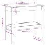 Mesa consola de madera maciza de pino blanco 80x40x75 cm