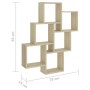 Estante cubo pared madera contrachapada roble Sonoma 78x15x93cm