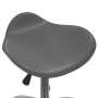 Silla de comedor giratoria de cuero sintético gris